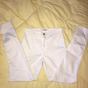 American Apparel White High Waist Jeans